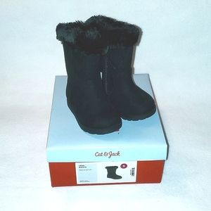 Cat & Jack Black Fur Lined Boots | Size 5 Toddler